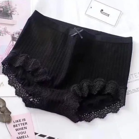 Black High Waist Lace Panties - Picture 1 of 2